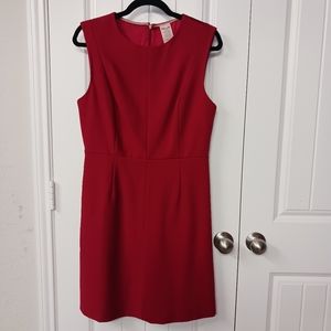 Diane Von Furstenberg textured red sheath dress with pockets size 8